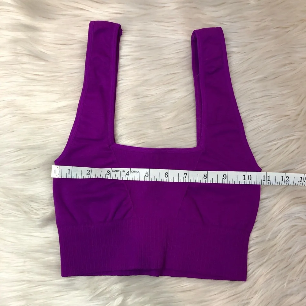 FREE PEOPLE Good Karma Square Neck Bra Crop Top XS/S - Picture 8 of 9